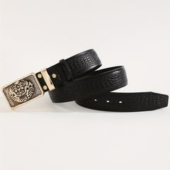 Men's Lion Pattern Buckle Belt For Father's
