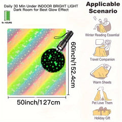 Luminous Rainbow Unicorn Blanket - Birthday Gift Sofa Bed Camping Party Game
