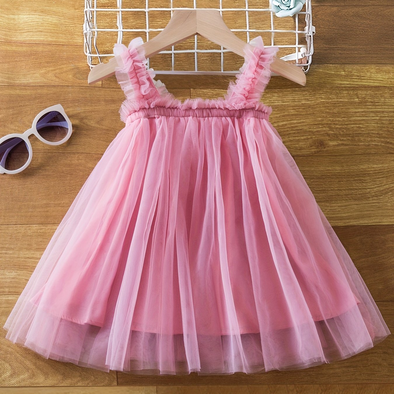Summer Girl's Cami Mesh Princess Puffy Dress