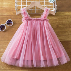Summer Girl's Cami Mesh Princess Puffy Dress