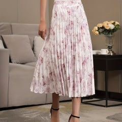 Graphic Print Pleated Skirts High Waist Versatile Skirts Women's Clothing