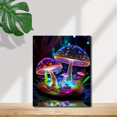 Mushroom DIY Paint by Numbers Kit 40x50 Glowing Mushrooms Acrylic Painting Set