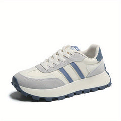 Women's Colorblock Platform Sneakers Lace Up Shoes Lightweight Running Shoes