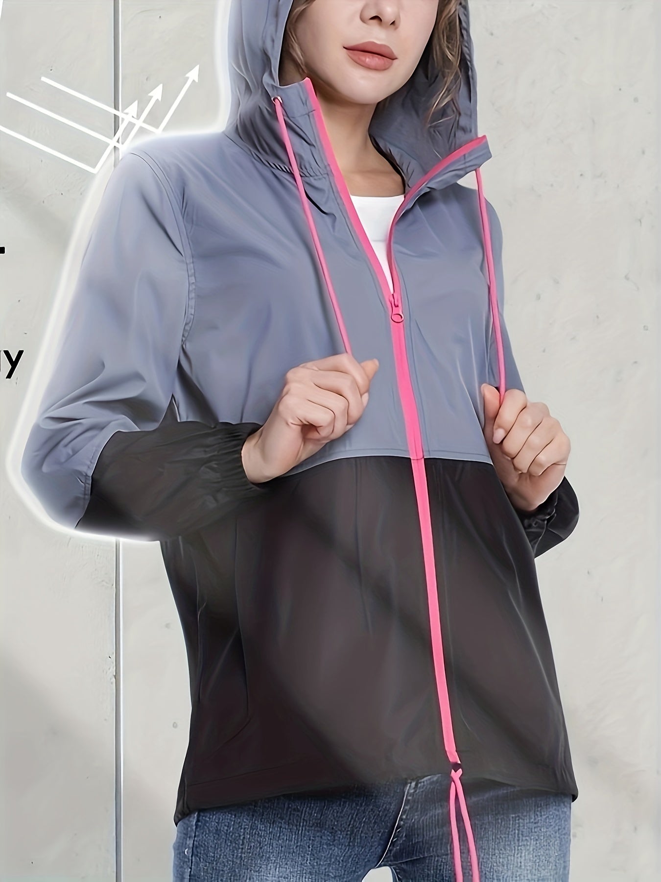 Women's Waterproof Hooded Raincoat Lightweight Packable Rain Jacket