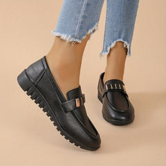 Women's Flat Loafers Comfy Solid Slip-On Shoes Soft Sole Flats