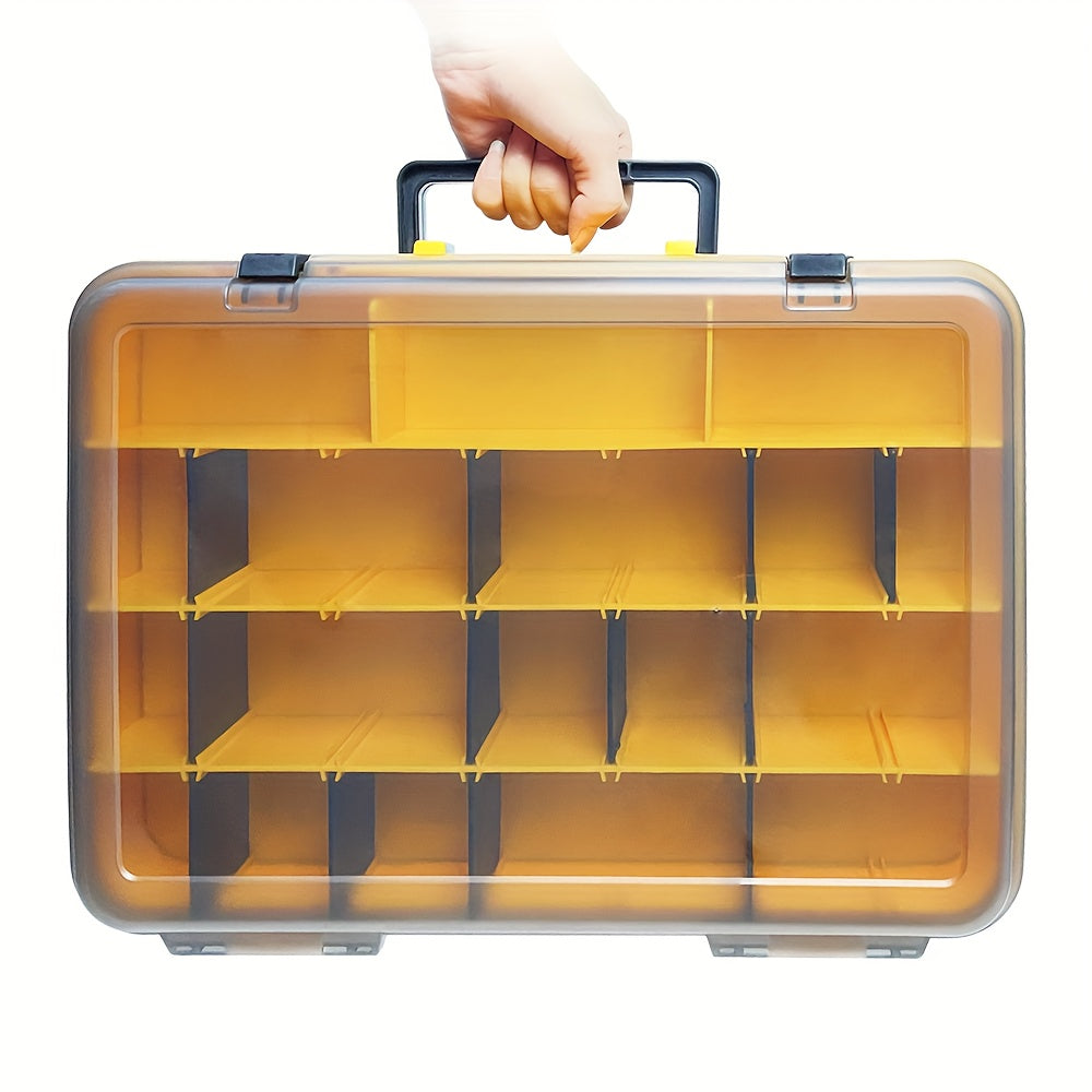 Portable Tool Storage Box with Lid & Handles - Garage Organizer