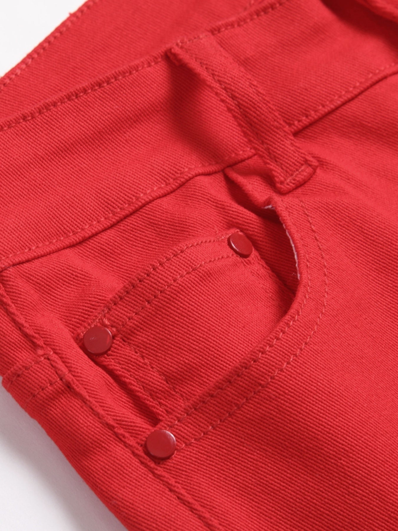 Boys Red Ripped Distressed Skinny Stretch Jeans