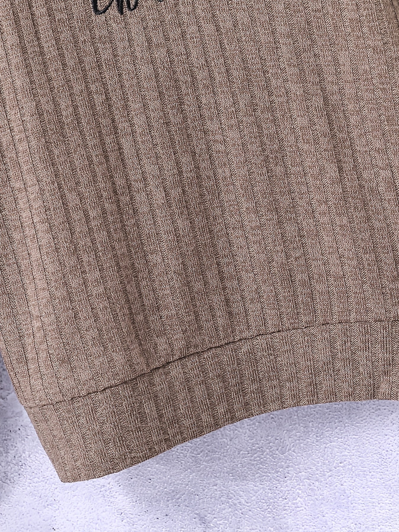 Boys Letter Embroidered Sweatshirt Crew Neck Tops