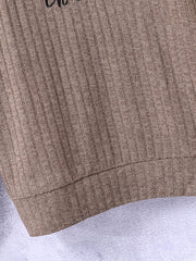 Boys Letter Embroidered Sweatshirt Crew Neck Tops