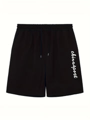 Men's Letter Print Athletic Shorts for Summer
