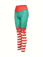 Christmas Print High Waist Yoga Pants