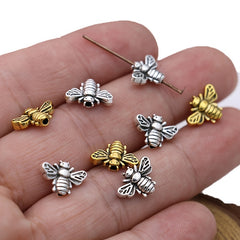 20Pcs Golden Bee Spacer Beads Jewelry Making Bracelet Necklace