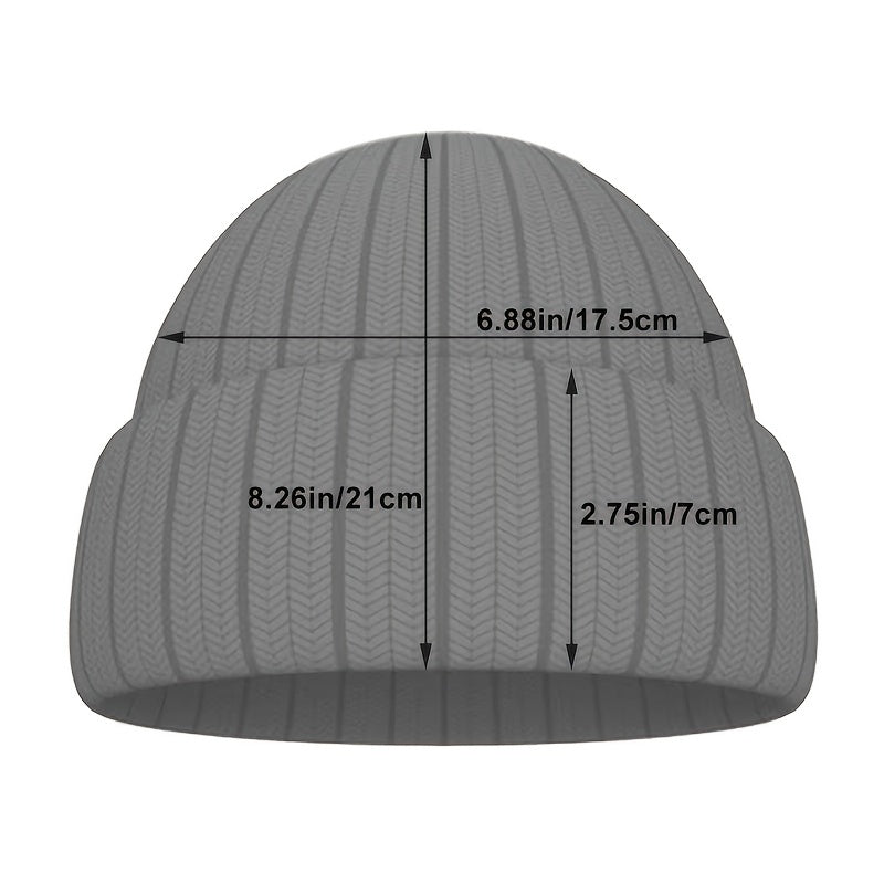 JEANS Lettering Men's Knitted Hat Warm Winter Hat