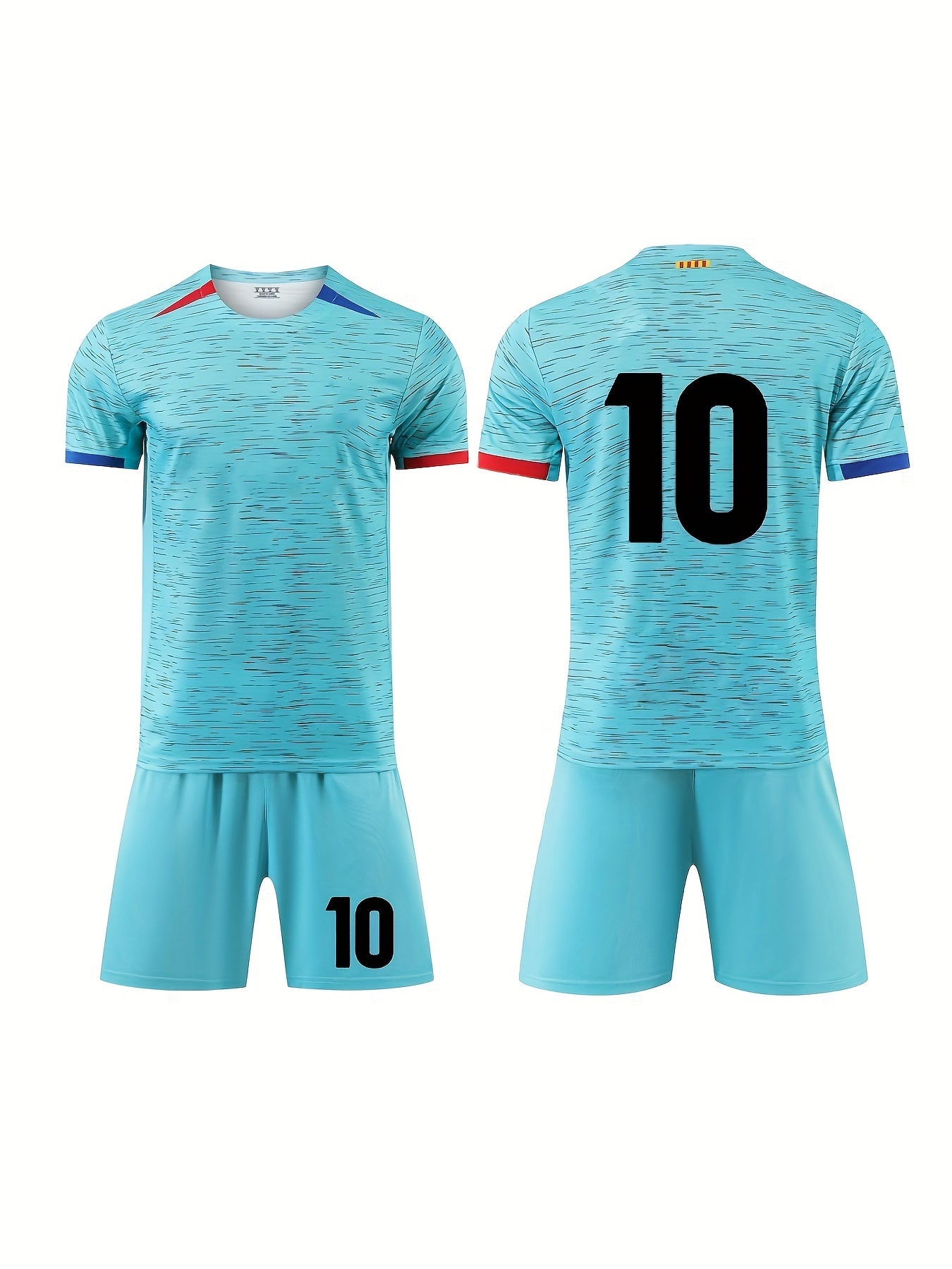 2pcs Boy's Football Jersey T shirt & Shorts For Soccer Training, Competition