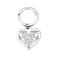 Heart Keychain Key Ring Inspirational Birthday Gift From Mom