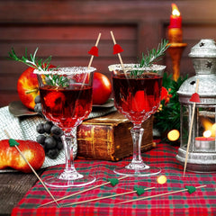 100pcs Christmas Cocktail Picks 4 7 Inches 12 Cm Bamboo Appetizer Toothpicks