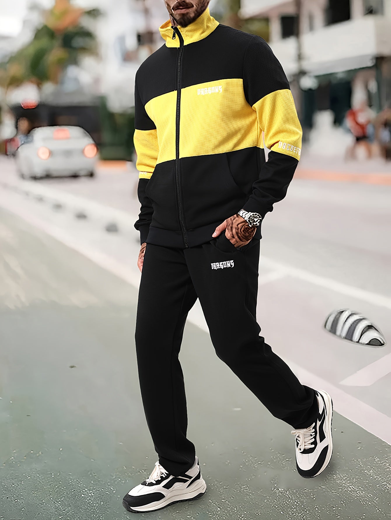 Men's Casual Jacket and Sweatpants Set for Spring Autumn