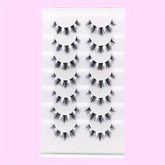 7 Pairs Fluffy Cat Eye Faux Mink Lashes