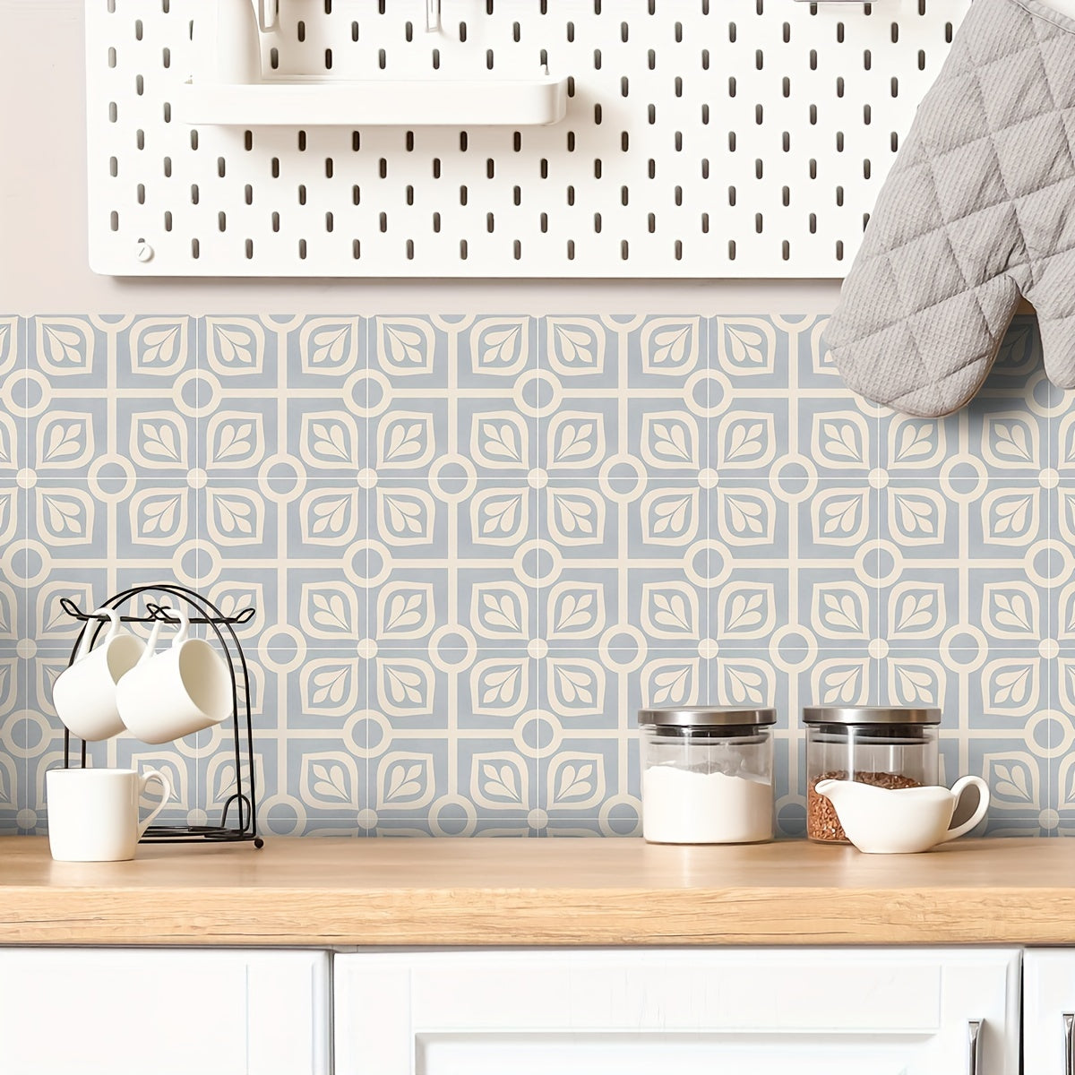 Nordic Style Adhesive Stair Stickers - Waterproof Tile Patterns