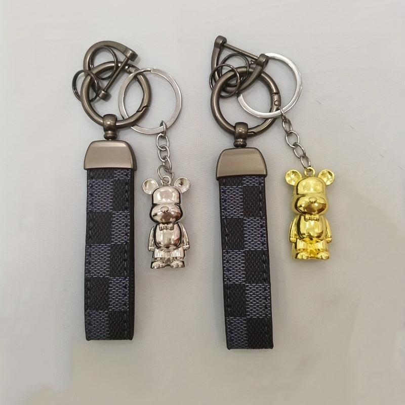 Metal Violence Bear Key Chain for Men, Car Key Backpack Pendant Gift