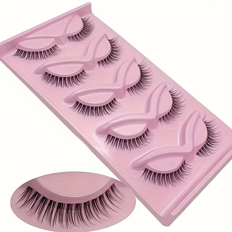 5 Pairs Faux Mink Cat Eye Effect 3D Fluffy False Eyelashes