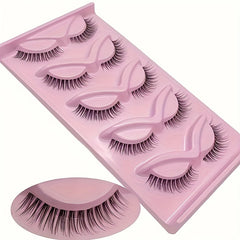 5 Pairs Faux Mink Cat Eye Effect 3D Fluffy False Eyelashes