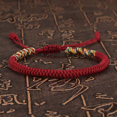 Buddhism Bracelet For Men Colorful Rope Lucky Red Bracelet