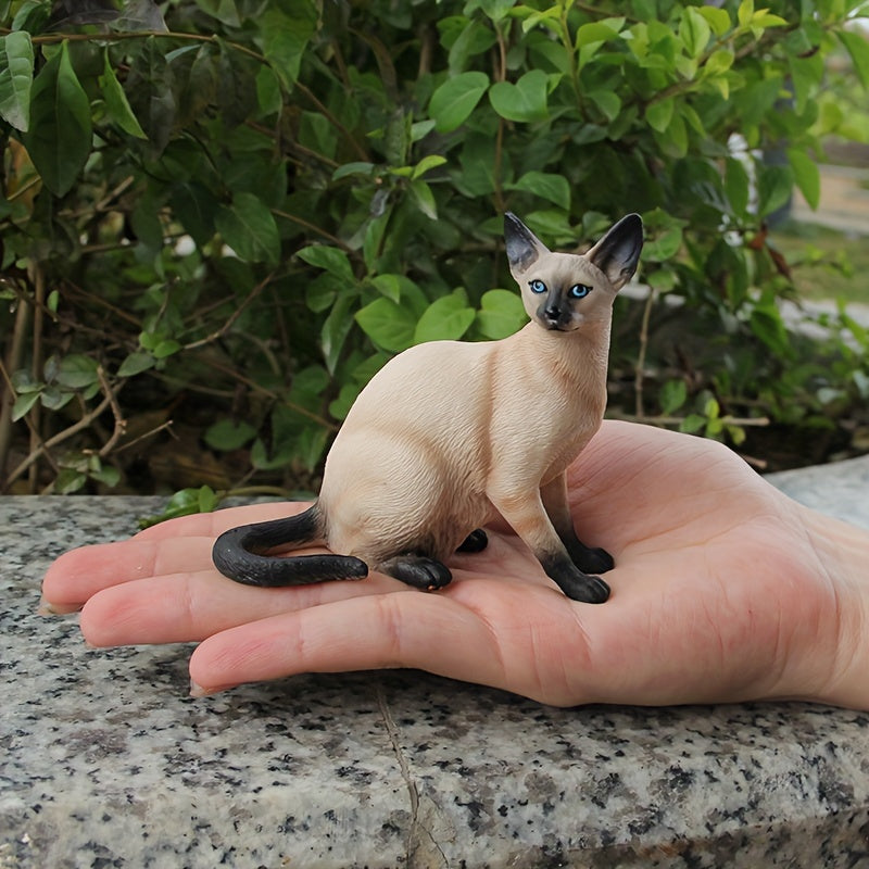 Siamese Cat Solid Desktop Ornament Simulation Animal Model Toy