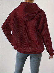 Solid Texture Hoodie Long Sleeve Sweatshirt