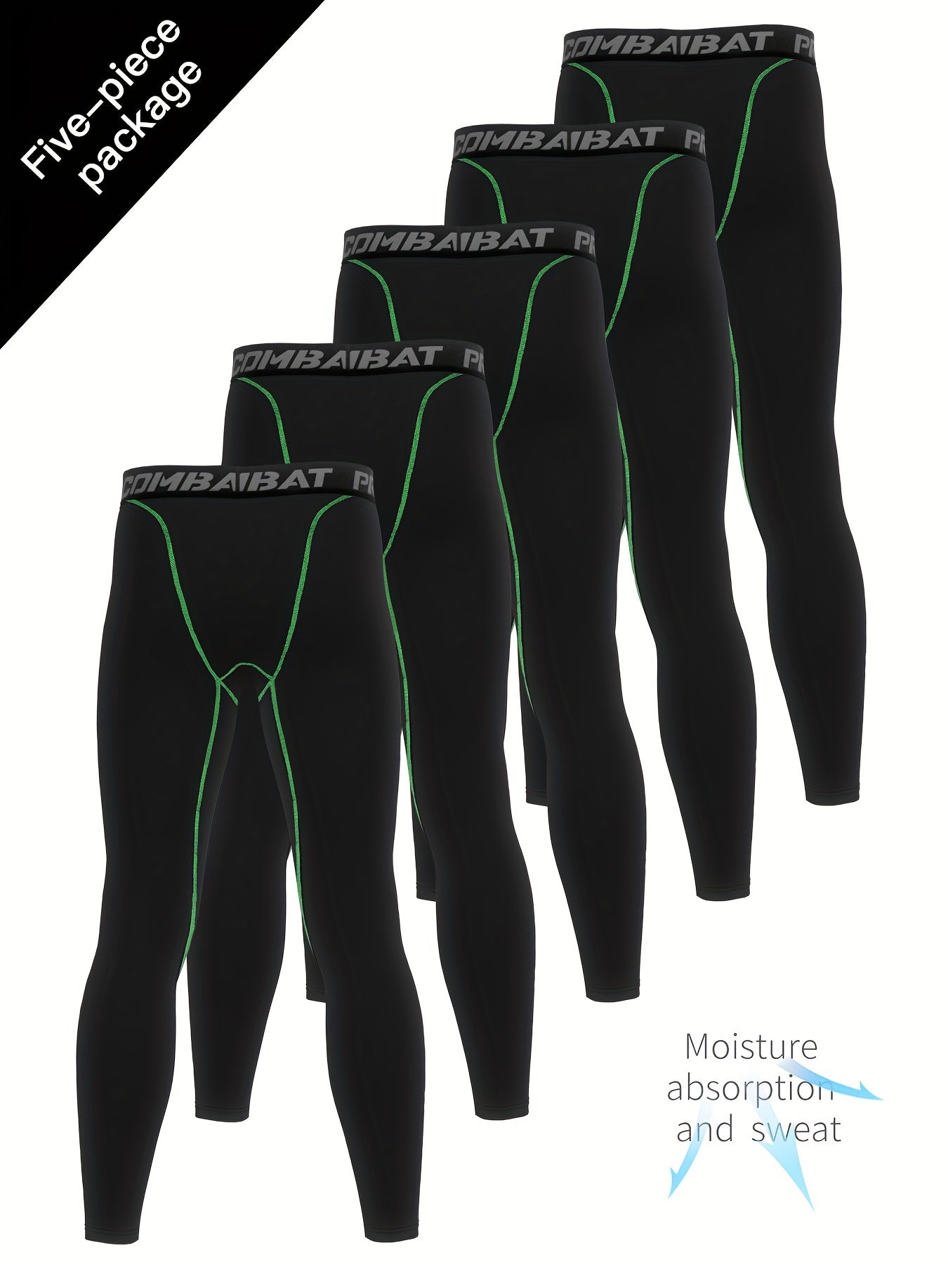 Men's Solid Pocket Leggings Active Sports Compression Pants