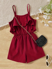 Girls Ruffled Off Shoulder Cami Jumpsuit Summer Clothing