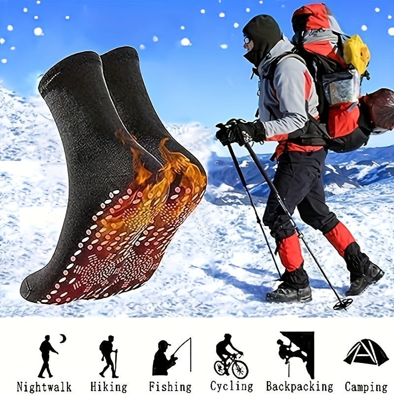 Men's Winter Hiking Socks Foot Massage Coldproof Sweat Absorbing