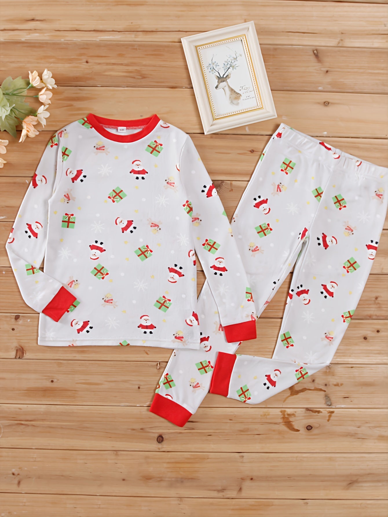 2pcs Kids Christmas Tight Fit Pajamas