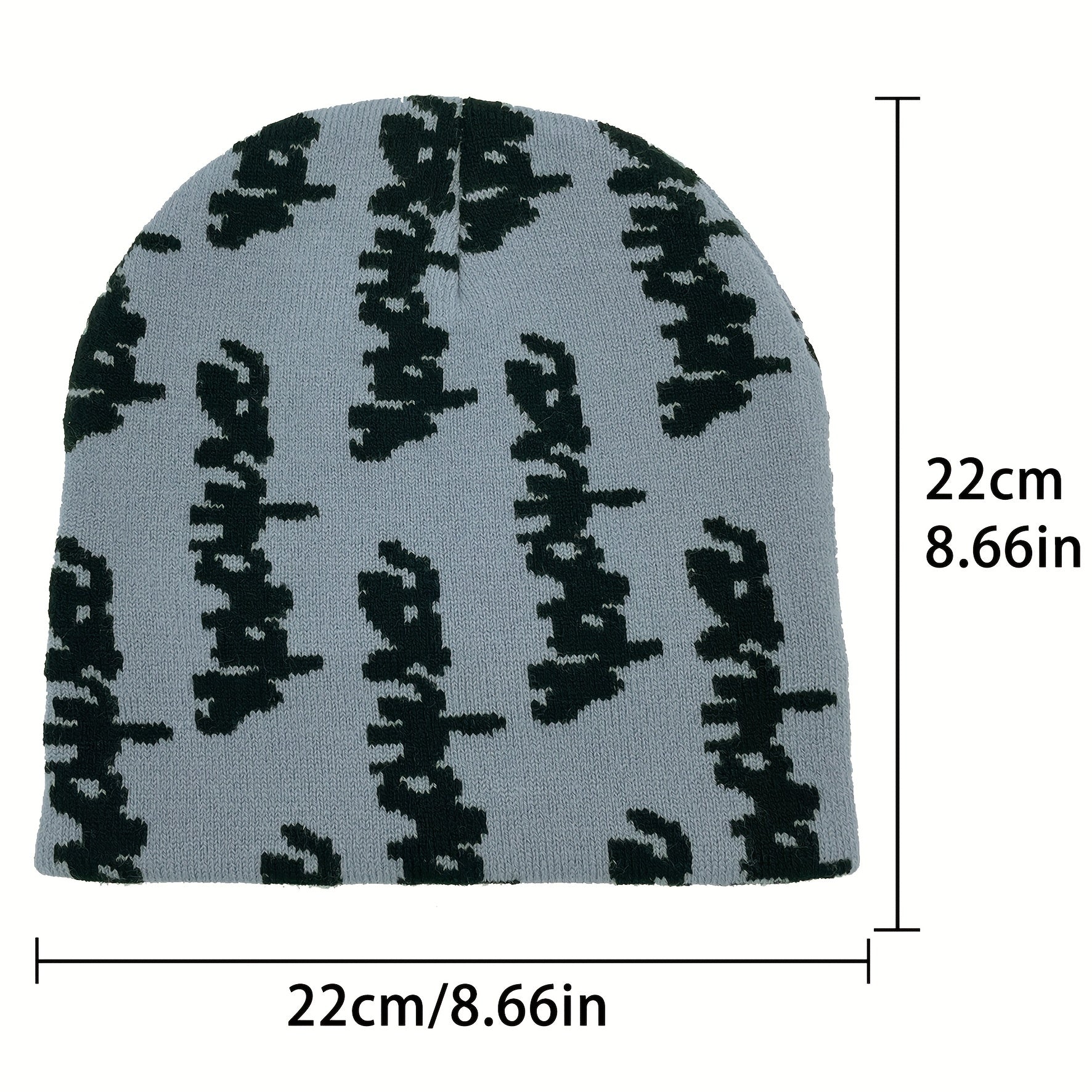Y2K Jacquard Knitted Hat Hip Hop Outdoor Sports Streetwear