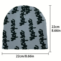 Y2K Jacquard Knitted Hat Hip Hop Outdoor Sports Streetwear