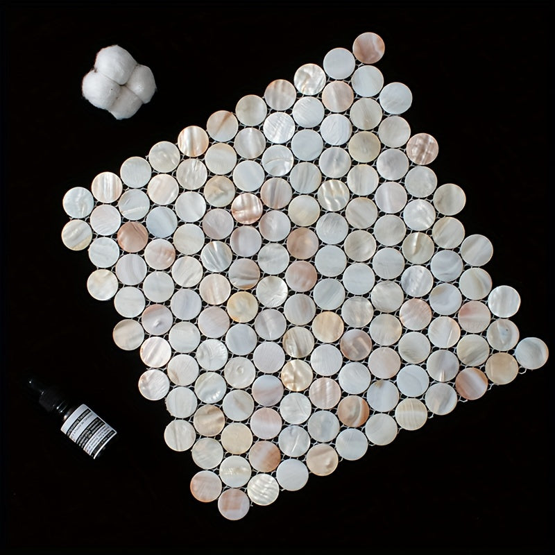 Solid Plastic Bearing Balls Pad Natural Shell Mosaic Round Table Pad