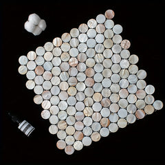 Solid Plastic Bearing Balls Pad Natural Shell Mosaic Round Table Pad