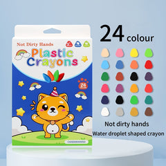 24 Colors Washable Non Toxic Water Soluble Crayons for Kids Mess Art Supplies