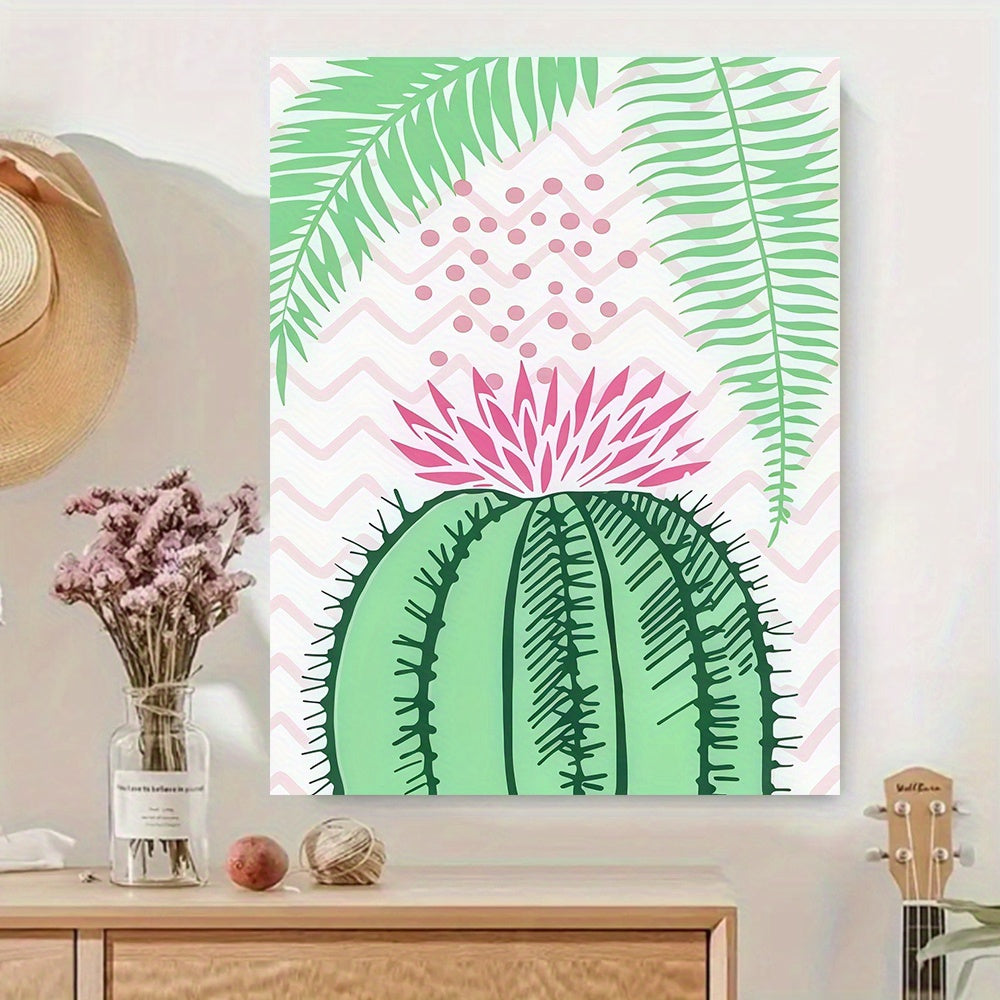 6pcs Cacti DIY Acrylic Painting Set, 40x50 Frameless, Number Coloring Kit