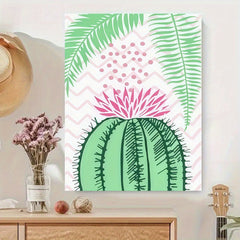 6pcs Cacti DIY Acrylic Painting Set, 40x50 Frameless, Number Coloring Kit