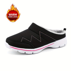 Women's Memory Foam Winter Mules Sneakers Waterproof Slippers