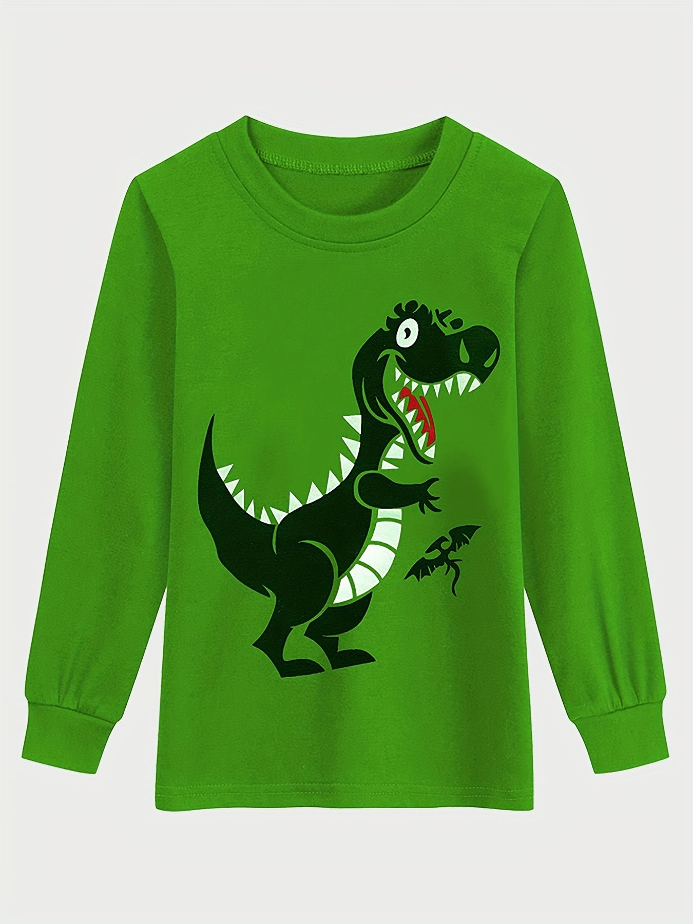 Boys 2pcs Dino Print Top & Pants Pajamas Set