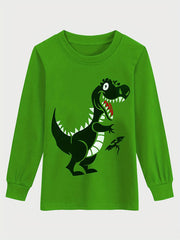 Boys 2pcs Dino Print Top & Pants Pajamas Set