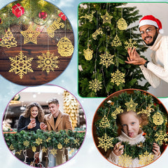 42pcs Christmas Tree Hanging Decorations Santa Elk Snowflake Party Home Decor
