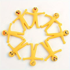 8pcs Stretchable Yellow Character TPR Decompression Toy