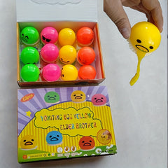 12pcs Puke Egg Yolk Lazy Egg Toy Milk Bag Exhaust To Relieve Stress