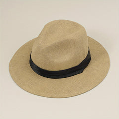 Men's Outdoor Seaside Sunscreen Jazz Straw Hat Beach Hat