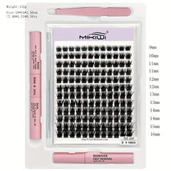 DIY Lash Clusters Kit with Remover 2-in-1 Applicator Faux Mink D Curling