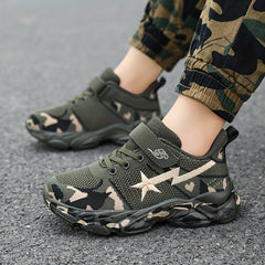 Boys Camo Woven Shoes Breathable Non-slip Sneakers