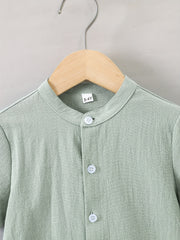 Boys Plain Shirt Short Sleeve Tops For Kids Summer